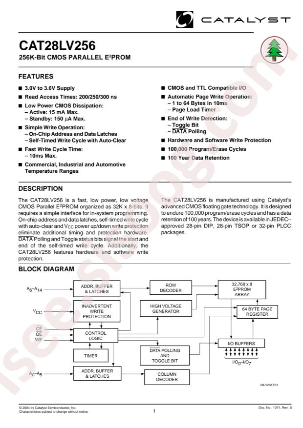 onsemi CAT28LV256G25