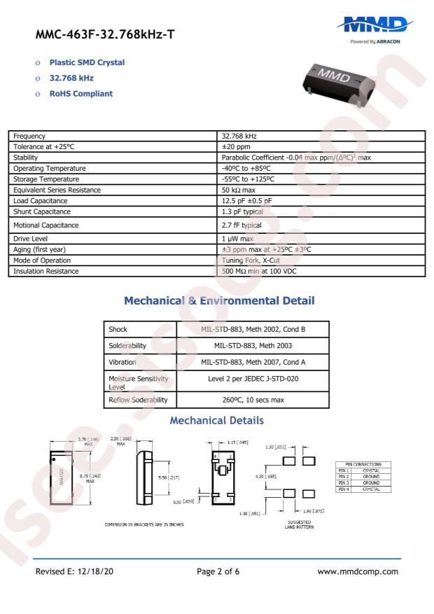ABRACON MMC-463F-32.768KHZ-T