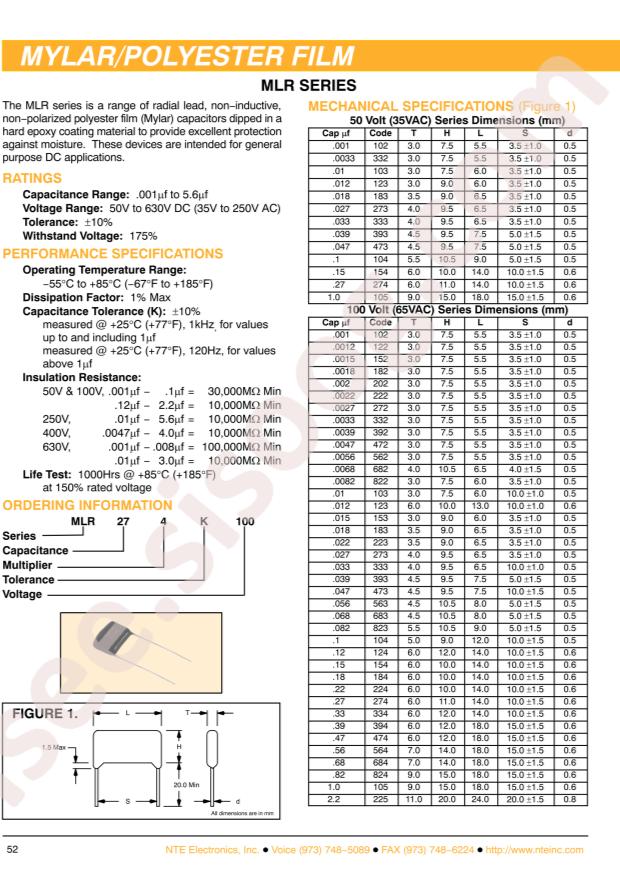 NTE Electronics MLR113K400