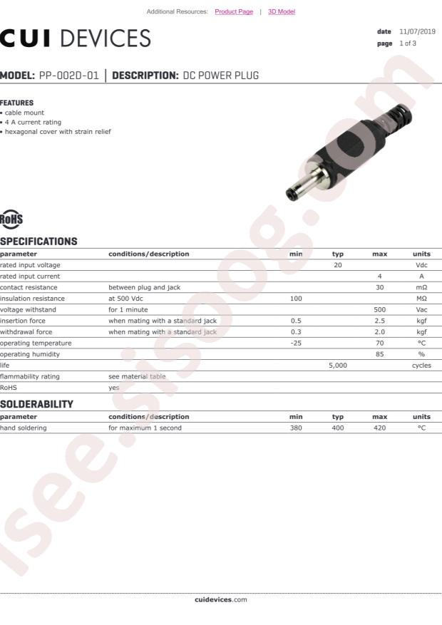 CUI PP-002D-01