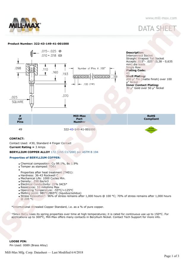 Mill-Max Mfg. Corp. 322-43-149-41-001000