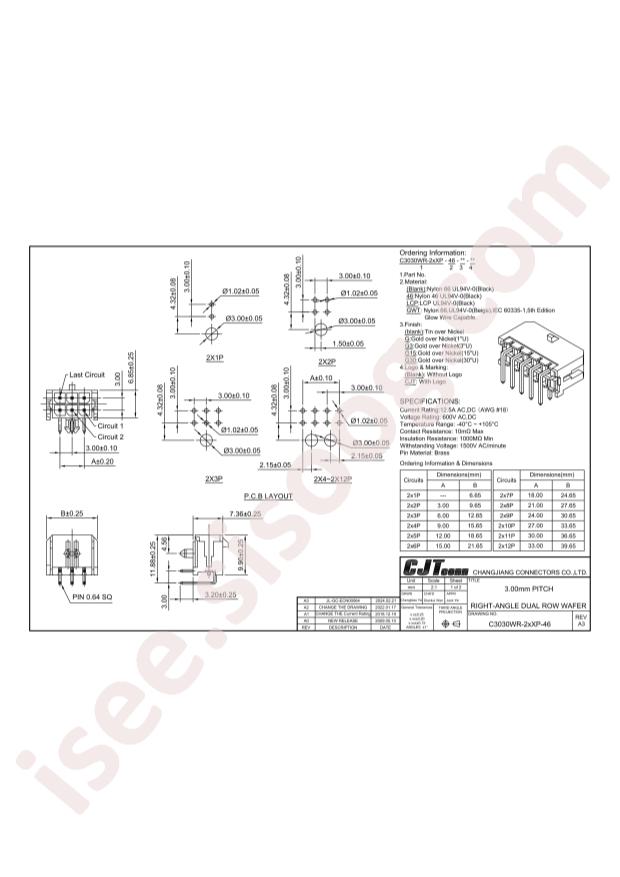 CJT(Changjiang Connectors) C3030WR-2x1P-46