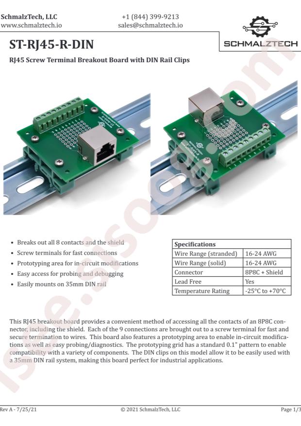Schmalz ST-RJ45-R-DIN