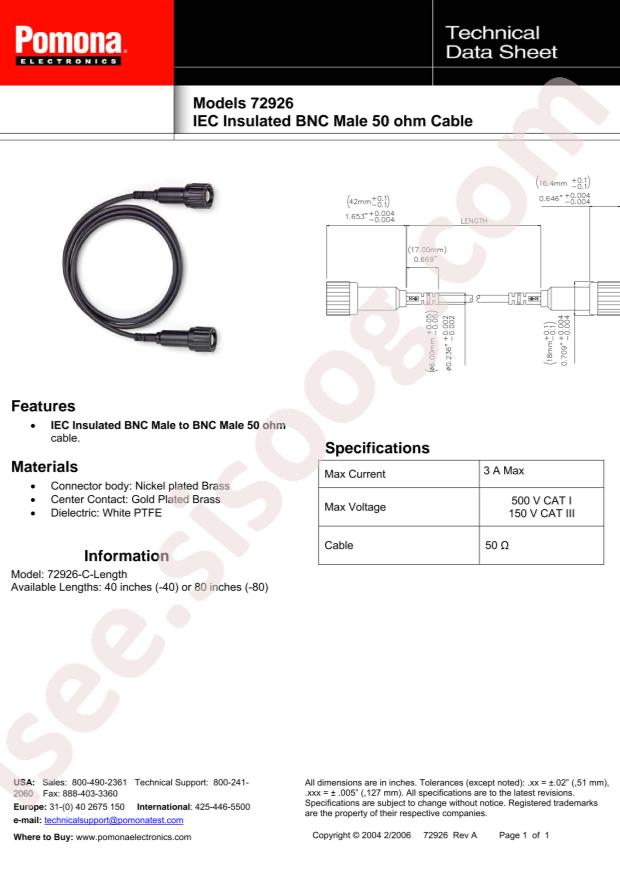 Pomona Electronics 72926-C-40