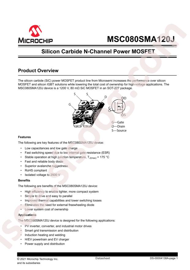 MICROCHIP MSC080SMA120JS15