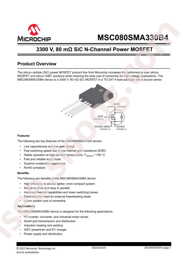 MICROCHIP MSC080SMA330B4