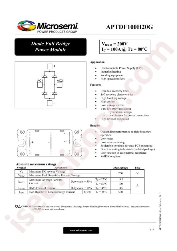 MICROCHIP APTDF100H20G