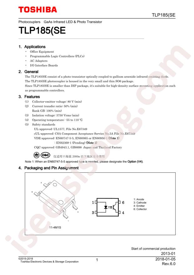 TOSHIBA TLP185(TPR,SE