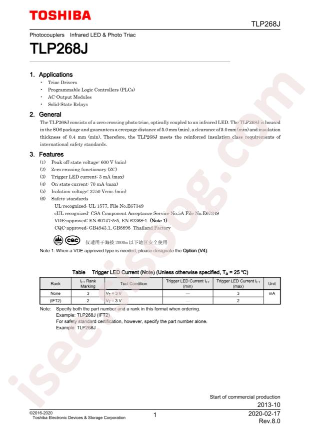 TOSHIBA TLP268J(V4-TPL,E