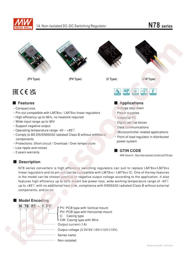MEAN WELL N7815-1PV