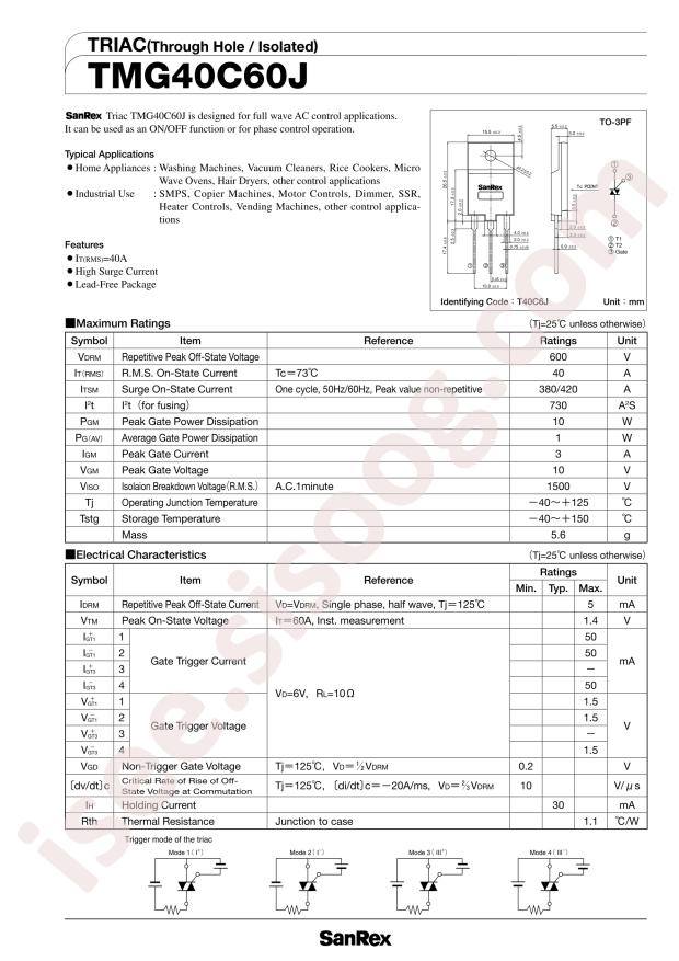 SanRex Corporation TMG40C60J
