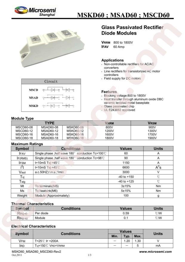 MICROCHIP MSCD60-12