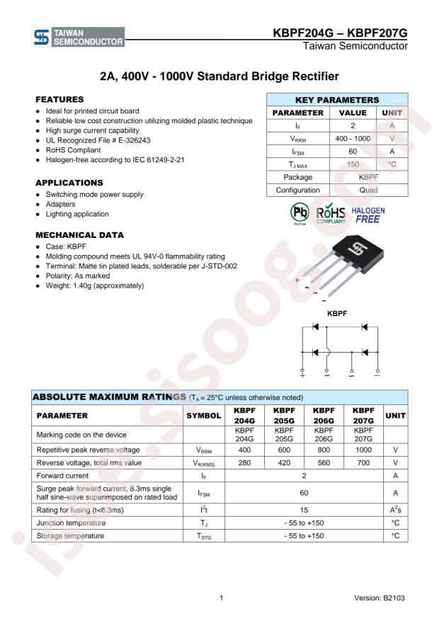 Taiwan Semiconductor KBPF206G