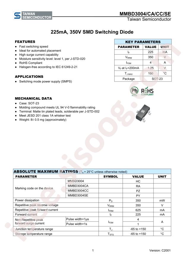 Taiwan Semiconductor MMBD3004