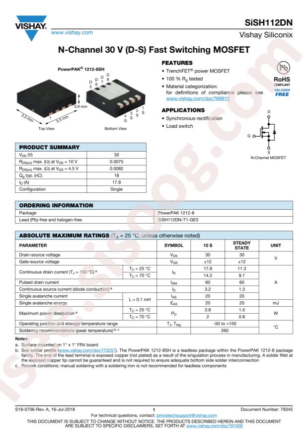 VISHAY SISH112DN-T1-GE3