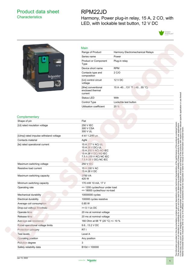 Schneider RPM22JD