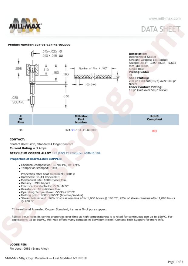 Mill-Max Mfg. Corp. 324-91-134-41-002000