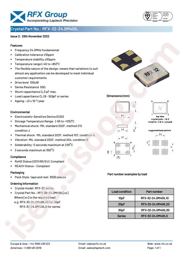 RFX Group RFX-32-24.0M40IL16