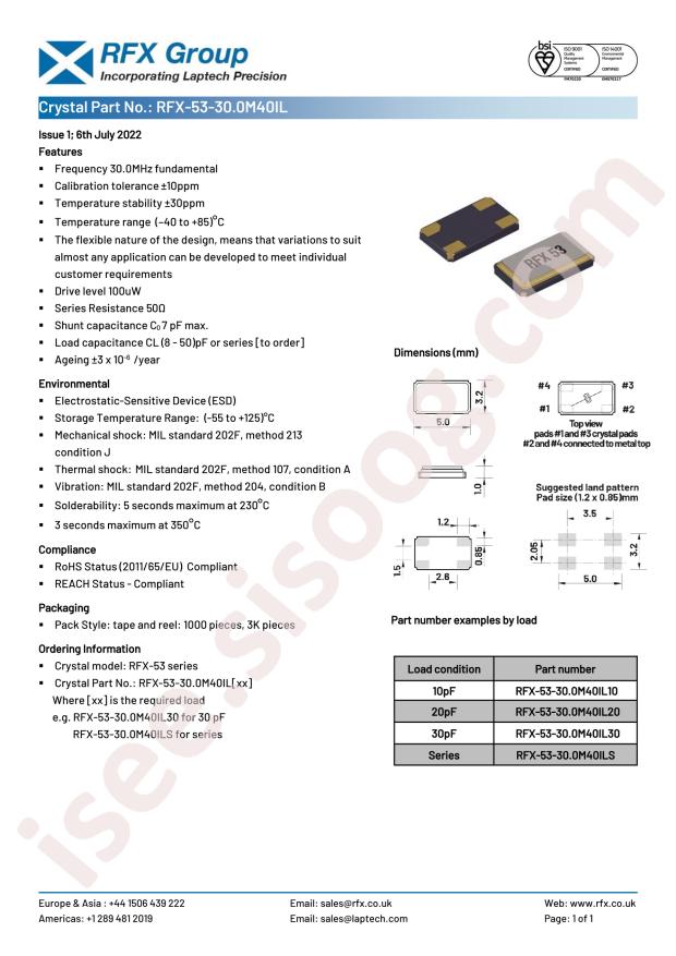 RFX Group RFX-53-30.0M40IL18