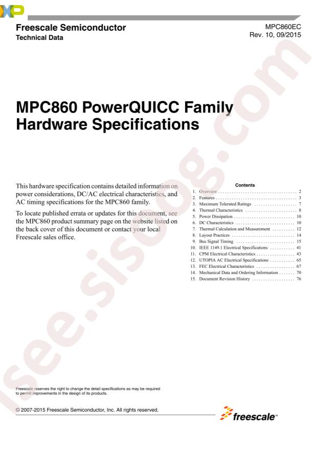 NXP MPC855TCZQ50D4557