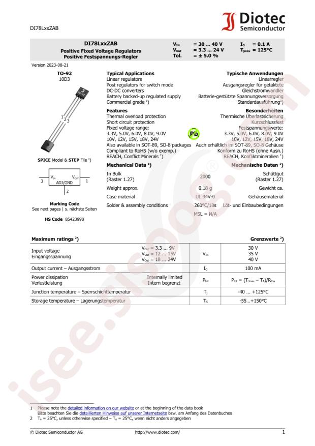 DIOTEC DI78L09ZAB
