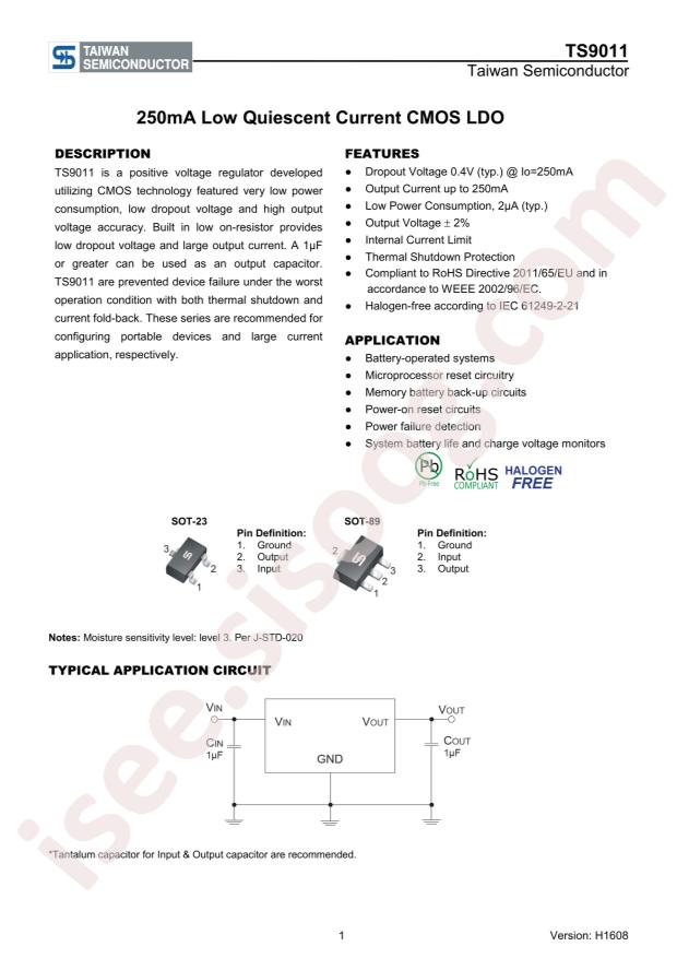 Taiwan Semiconductor TS9011SCX RFG