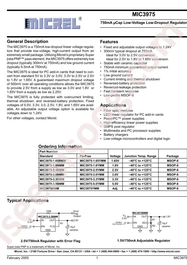 MICROCHIP MIC3975-3.3BMM