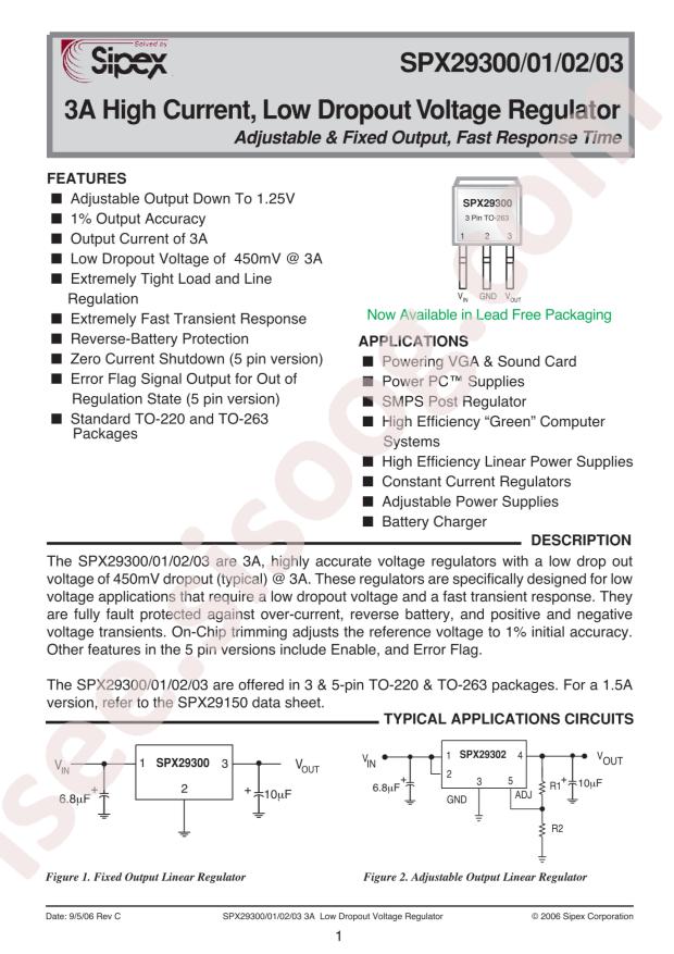 SIPEX SPX29300T-1-8/TR