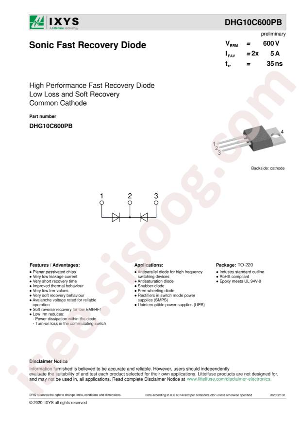 Littelfuse/IXYS DHG10C600PB