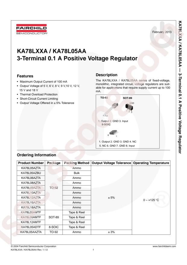 onsemi KA78L06AZTA