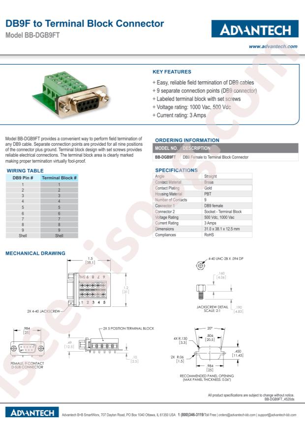 ADVANTECH BB-DGB9FT