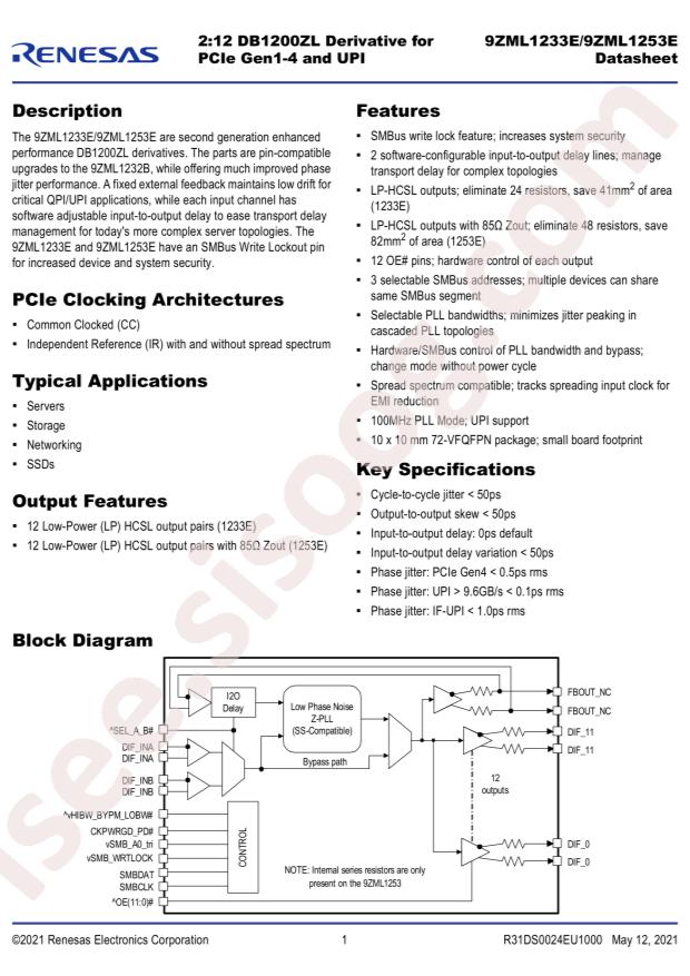 RENESAS 9ZML1233EKILF