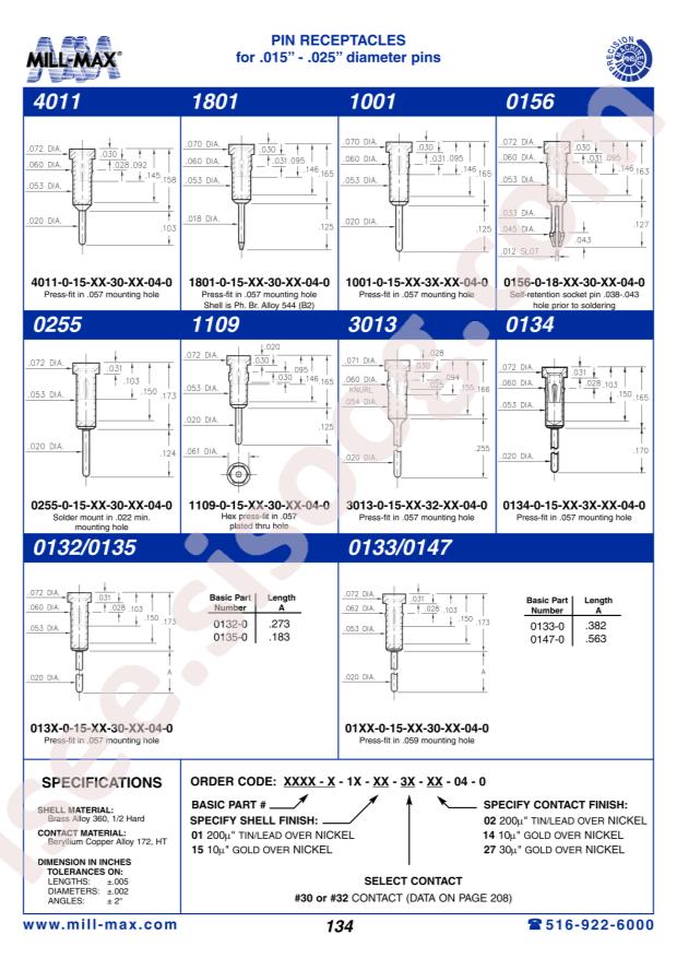 Mill-Max Mfg. Corp. 4011-0-15-01-30-14-04-0