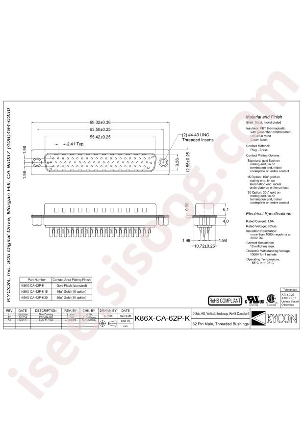 Kycon K86X-CA-62P-K30