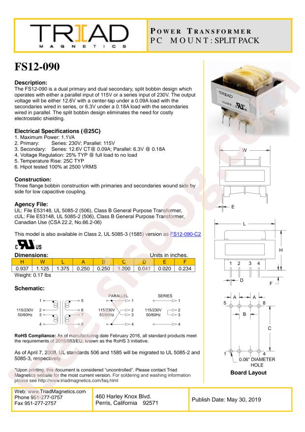 Triad Magnetics FS12-090