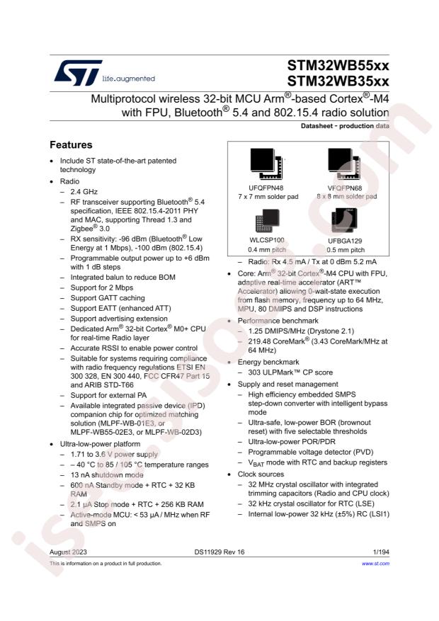 ST STM32WB35CEU6ATR