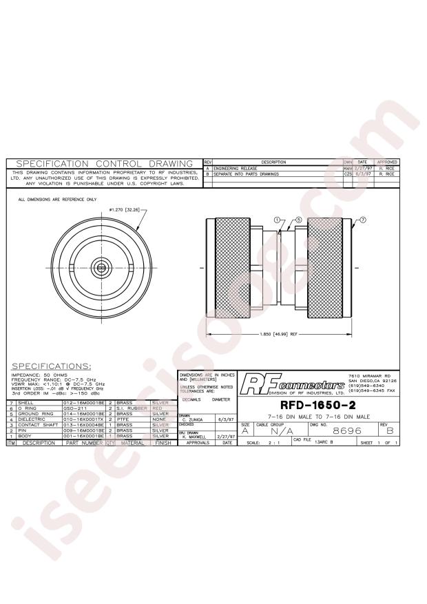 RF Industries RFD-1650-2