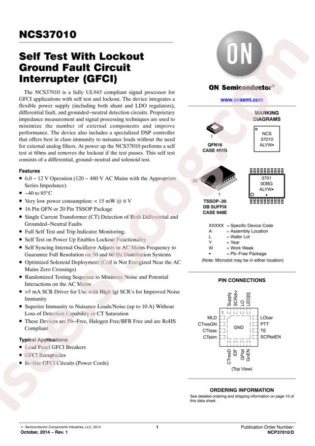 onsemi NCS37010MNTWG