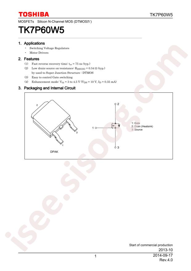 TOSHIBA TK7P60W5,RVQ
