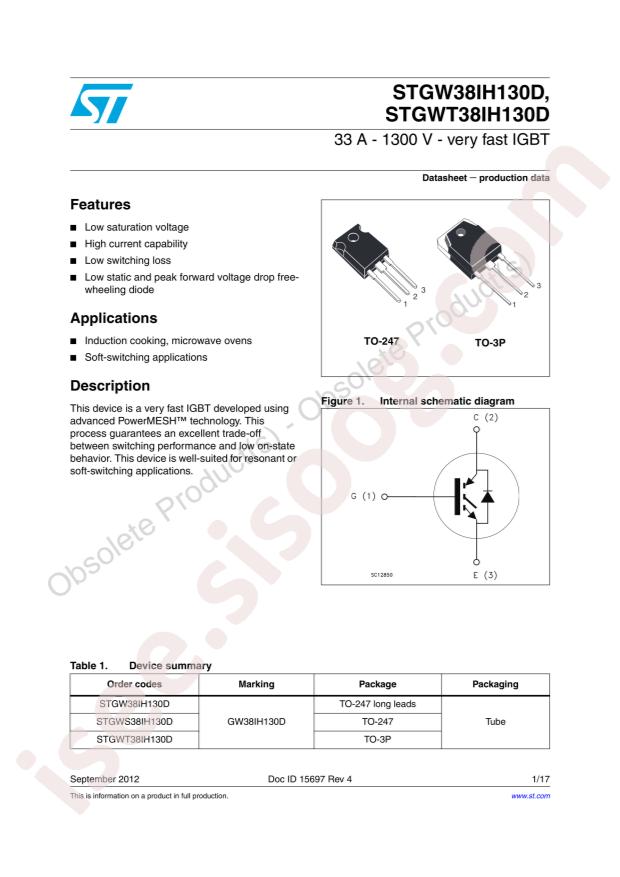 ST STGWT38IH130D