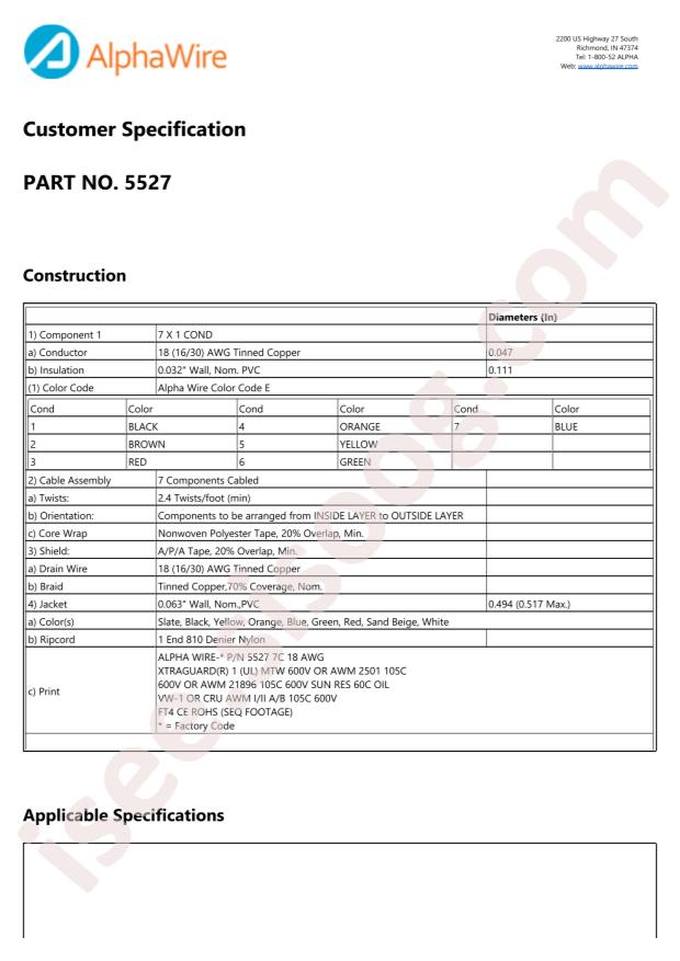 Alpha Wire 5527 SL005
