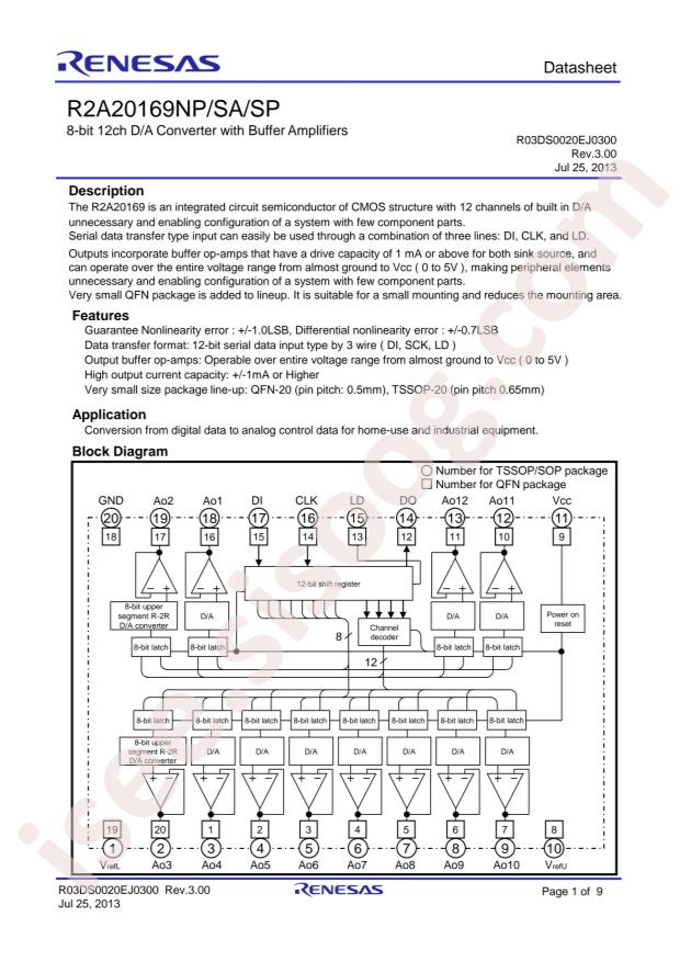 RENESAS R2A20169NP#W5