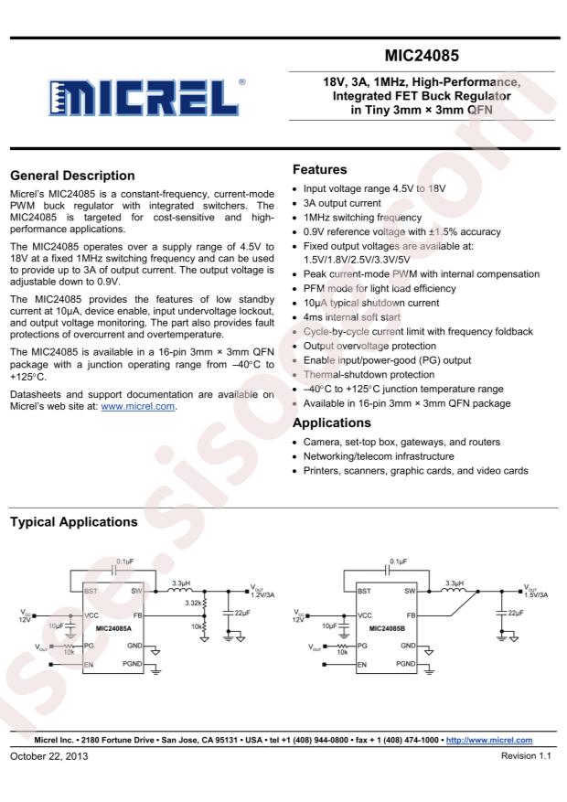 MICROCHIP MIC24085AYML-TR