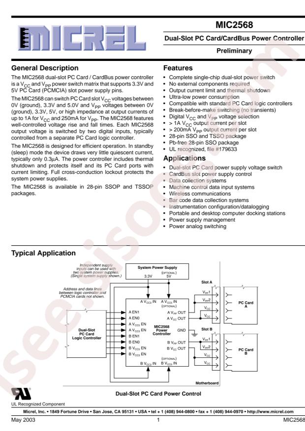 MICROCHIP MIC2568-0BSM TR