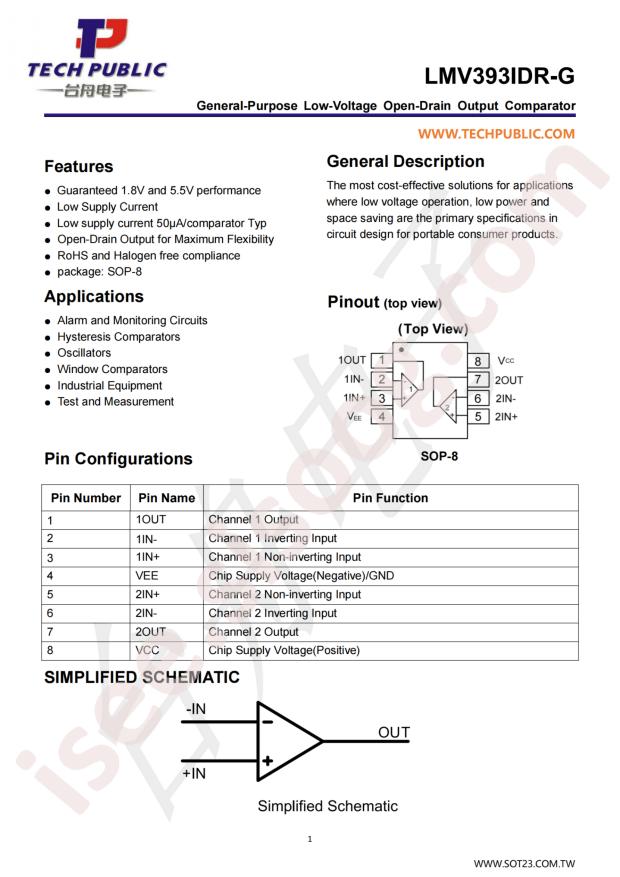 TECH PUBLIC LMV393IDR-G