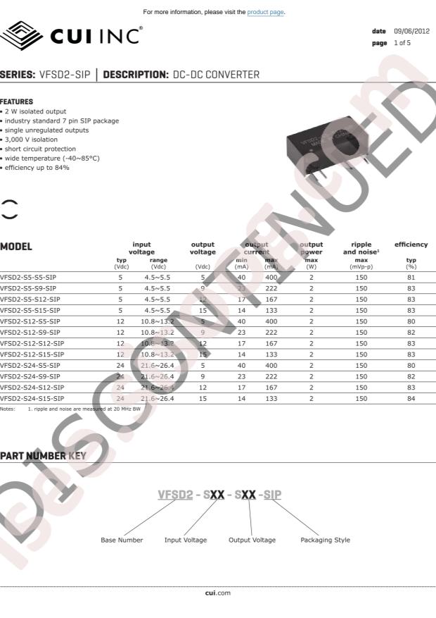 CUI VFSD2-S24-S15-SIP