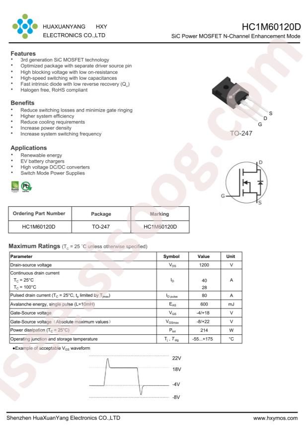 HXY MOSFET HC1M60120D