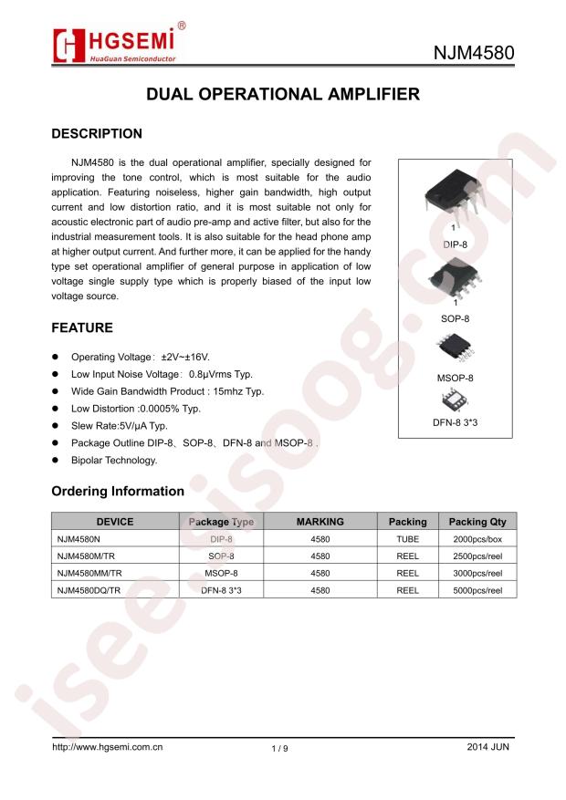 HGSEMI NJM4580N