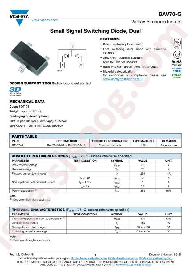 VISHAY BAV70-G3-18