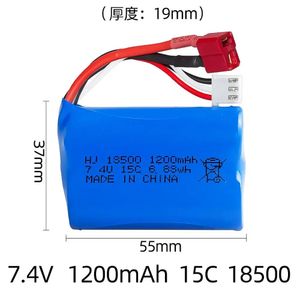 باتری لیتیوم باتری لیتیوم 7.4V 1200mAh 18500 برند الکترا TPLUG